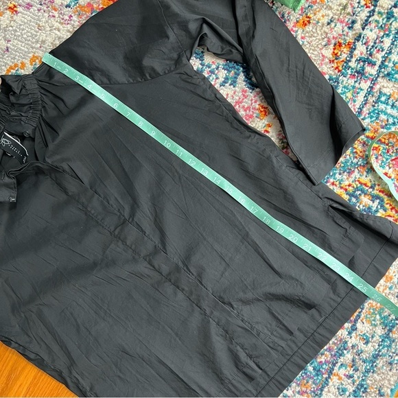 Zero + Maria Cornejo Black Ruffle Collar Button Down Blouse Shirt‎ - Picture 15 of 16